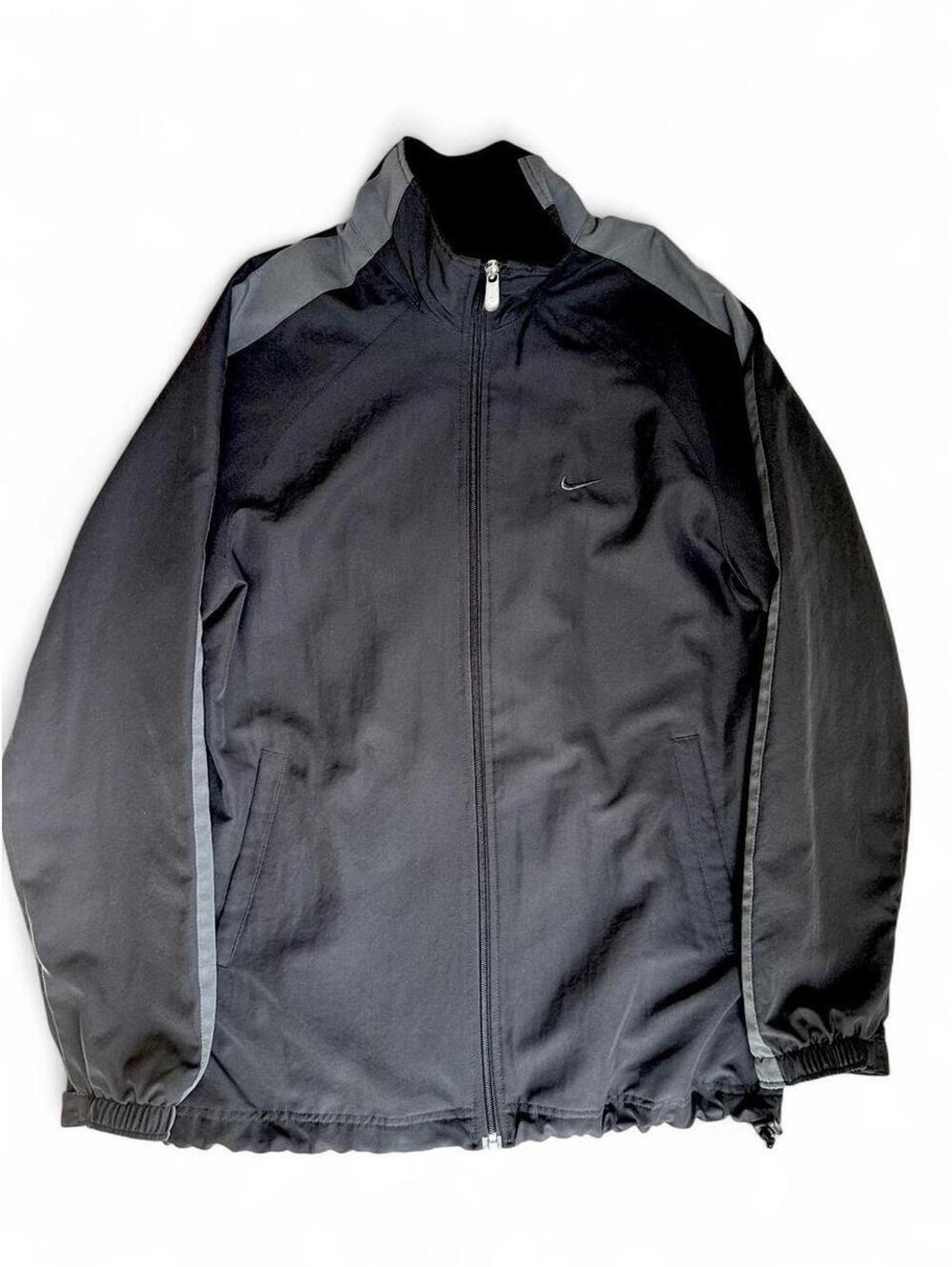 Vintage Y2K Nike Center Swoosh Track Jacket Men M Black Gray Windbreaker